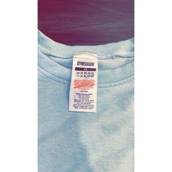 GymShark Ombre Blue Long Sleeve Seamless Crop Top - Picture 2 of 2